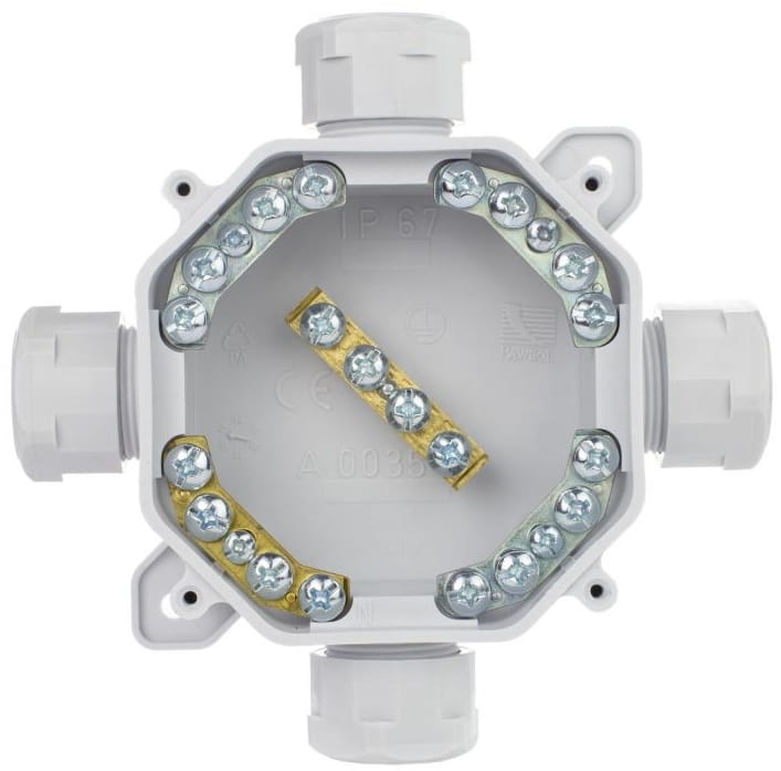 Puszka hermetyczna natynkowa z dławikami IP67 75x75x33mm